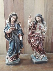 Sagrado Coração de Jesus e Sagrado Coração de Maria 40cm