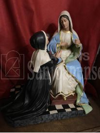 APARIÇÃO DA NOSSA SENHORA DAS GRAÇAS SENTADA DE 62 CM SANTA CATARINA DE LABOURÉ 46 CM